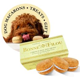 Dog Macarons - Count of 3 (Dog Treats | Dog Gifts) - Vanilla