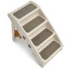 4 Step Anti-Slip Collapsible Plastic Pet Stairs Ladder For Small Dog and Cats - Beige - Pet