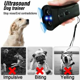 Ultrasonic Anti Dog Barking Trainer LED Light Gentle Chaser Petgentle Sonics - Black