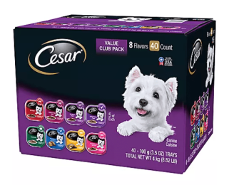 Cesar Canine Cuisine Wet Dog Food;  8 Flavor Variety Pack Classic Loaf in Sauce (3.5 oz.;  40 ct.) - 3.5 oz., 40 ct