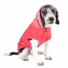 Pet Life Active 'Pull-Rover' Premium 4-Way Stretch Two-Toned Performance Sleeveless Dog T-Shirt Tank Top Hoodie - Red - Small