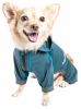 Dog Helios 'Namastail' Lightweight 4-Way Stretch Breathable Full Bodied Performance Yoga Dog Hoodie Tracksuit - Blue - X-Large