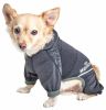 Dog Helios 'Namastail' Lightweight 4-Way Stretch Breathable Full Bodied Performance Yoga Dog Hoodie Tracksuit - Black - Small