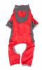 Pet Life Active 'Warm-Pup' Heathered Performance 4-Way Stretch Two-Toned Full Body Warm Up - Red - Medium