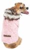 Pet Life Luxe 'Pinkachew' Charming Designer Mink Fur Dog Coat Jacket - Small