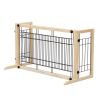 Wood Freestanding Pet Gate;  38"-71" Length Adjustable Dog Gate;  Safety Fence for Stairs Doorways;  Natural - Natural