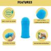 Dog Super Soft Pet Finger Toothbrush Teeth Cleaning Silicone Tooth Brush Tool Dog Cat Cleaning - blue