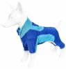 Pet Life Active 'Warm-Pup' Heathered Performance 4-Way Stretch Two-Toned Full Body Warm Up - Blue - X-Large