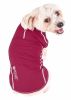 Pet Life Active 'Racerbark' 4-Way Stretch Performance Active Dog Tank Top T-Shirt - Maroon - X-Small