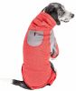 Pet Life Active 'Fur-Breeze' Heathered Performance 4-Way Stretch Two-Toned Full Bodied Hoodie - Red - Medium