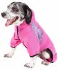 Pet Life Active 'Pawsterity' Heathered Performance 4-Way Stretch Two-Toned Full Bodied Hoodie - Pink - X-Large