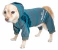 Dog Helios 'Namastail' Lightweight 4-Way Stretch Breathable Full Bodied Performance Yoga Dog Hoodie Tracksuit - Blue - Large