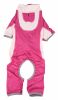 Pet Life Active 'Warm-Pup' Heathered Performance 4-Way Stretch Two-Toned Full Body Warm Up - Pink - X-Small