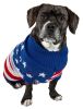 Patriot Independence Star Heavy Knitted Fashion Ribbed Turtle Neck Dog Sweater - Medium