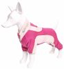 Pet Life Active 'Warm-Pup' Heathered Performance 4-Way Stretch Two-Toned Full Body Warm Up - Pink - Medium