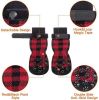 Chrismas Anti-Slip Dog Socks; Waterproof Paw Protectors with Reflective Straps Traction Control for Indoor & Outdoor Wear; 4pcs - red - M(4 packs only