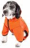 Pet Life Active 'Pawsterity' Heathered Performance 4-Way Stretch Two-Toned Full Bodied Hoodie - Orange - Large