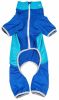 Pet Life Active 'Warm-Pup' Heathered Performance 4-Way Stretch Two-Toned Full Body Warm Up - Blue - Large