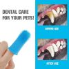 Dog Super Soft Pet Finger Toothbrush Teeth Cleaning Silicone Tooth Brush Tool Dog Cat Cleaning - blue