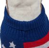 Patriot Independence Star Heavy Knitted Fashion Ribbed Turtle Neck Dog Sweater - Medium