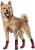 Chrismas Anti-Slip Dog Socks; Waterproof Paw Protectors with Reflective Straps Traction Control for Indoor & Outdoor Wear; 4pcs - red - S (4 sets)