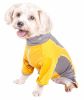 Pet Life Active 'Warm-Pup' Heathered Performance 4-Way Stretch Two-Toned Full Body Warm Up - Orange - X-Large