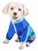 Pet Life Active 'Warm-Pup' Heathered Performance 4-Way Stretch Two-Toned Full Body Warm Up - Blue - Large