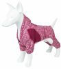 Pet Life Active 'Downward Dog' Heathered Performance 4-Way Stretch Two-Toned Full Body Warm Up Hoodie - Red - Medium