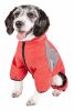 Pet Life Active 'Fur-Breeze' Heathered Performance 4-Way Stretch Two-Toned Full Bodied Hoodie - Red - X-Small