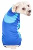 Pet Life Active 'Warm-Pup' Heathered Performance 4-Way Stretch Two-Toned Full Body Warm Up - Blue - X-Small