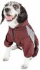 Pet Life Active 'Fur-Breeze' Heathered Performance 4-Way Stretch Two-Toned Full Bodied Hoodie - Burgundy - X-Small