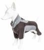 Pet Life Active 'Warm-Pup' Heathered Performance 4-Way Stretch Two-Toned Full Body Warm Up - Brown - Small