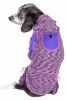 Pet Life Active 'Downward Dog' Heathered Performance 4-Way Stretch Two-Toned Full Body Warm Up Hoodie - Purple - Small