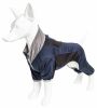 Pet Life Active 'Warm-Pup' Heathered Performance 4-Way Stretch Two-Toned Full Body Warm Up - Navy - Large