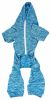 Pet Life Active 'Downward Dog' Heathered Performance 4-Way Stretch Two-Toned Full Body Warm Up Hoodie - Blue - Medium