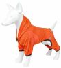 Pet Life Active 'Pawsterity' Heathered Performance 4-Way Stretch Two-Toned Full Bodied Hoodie - Orange - X-Small