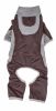 Pet Life Active 'Warm-Pup' Heathered Performance 4-Way Stretch Two-Toned Full Body Warm Up - Brown - Medium