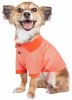 Pet Life Active 'Fur-Flexed' Relax-Stretch Wick-Proof Performance Dog Polo T-Shirt - Orange - Medium