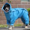 A Raincoat for all small and large dogs; Pet raincoat Medium large dog Golden hair Samo Alaska waterproof four foot raincoat Dog hooded raincoat - Flu