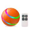 Interactive Dog Chew Toy Ball; Dog Balls Toy; USB Rechargeable Electric Pet Toy With LED Light - Yellow