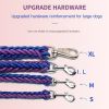 Eight-strand nylon braided dog collar leash dog chain impact blasting chain pet leash - purple and black - M