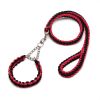 Eight-strand nylon braided dog collar leash dog chain impact blasting chain pet leash - Red and black - S