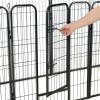 Dog Playpen 8 Panels Steel 31.5"x39.4" Black - Black