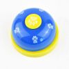 Pet training bell dog paw print bell ringer pet trainer cat bell ringer - Yellow background [blue]