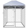 Outdoor Dog Kennel with Roof 78.7"x39.4"x49.2" - Silver