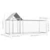 Chicken Coop 9.8'x3.3'x4.9' Galvanized Steel - Silver