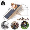 Dog Ramp, 32.6" Long and 11.8" Wide Wooden Folding Portable Pet Ramp - wood