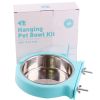 Stainless steel pet bowl hanging bowl tableware overturn proof dog bowl dog bowl cat bowl feeder - Small blue