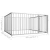 Outdoor Dog Kennel 78.7"x78.7"x39.4" - Silver