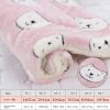 Cat dog sleeping mat warm thickened Sleeping pad blanket;  dog house warm mattress pet cushion - Pink bear head - No.3 49*32cm